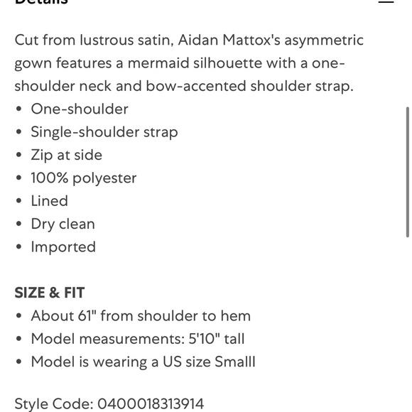 Aidan mattox baby blue silk Long one shoulder mermaid gown size 8 - Picture 12 of 13